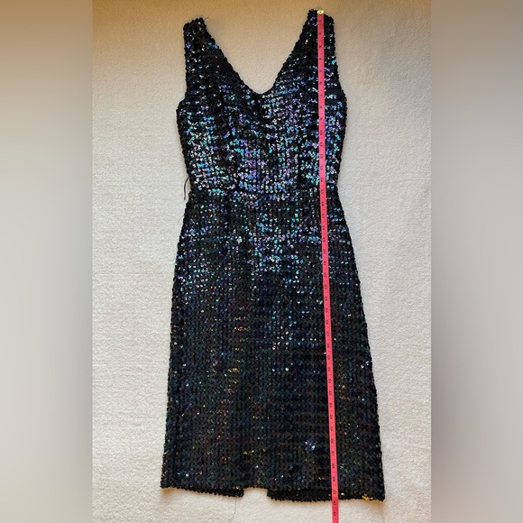 Vintage Black Sequin Dress, Princess Kate New York. Holidays NYE Cocktail. Sz S - Picture 10 of 16